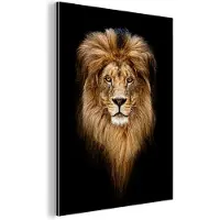 MuchoWow Wanddecoratie Metaal - Aluminium Schilderij Industrieel - Leeuwen - Portret - Kleuren - 30x40 cm - Dibond - Foto op aluminium - Industriële muurdecoratie - Voor de woonkamer/slaapkamer