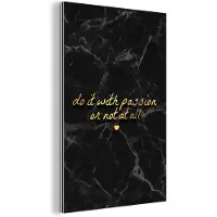 MuchoWow Wanddecoratie Metaal - Aluminium Schilderij Industrieel - Quotes - Spreuken - Goud - Marmer - 80x120 cm - Dibond - Foto op aluminium - Industriële muurdecoratie - Voor de woonkamer/slaapkamer