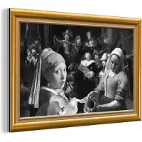 MuchoWow Wanddecoratie Metaal - Aluminium Schilderij Industrieel - Kunst - Oude meesters - Goud - Lijst - 90x60 cm - Dibond - Foto op aluminium - Industriële muurdecoratie - Voor de woonkamer/slaapkamer