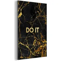 MuchoWow Wanddecoratie Metaal - Aluminium Schilderij Industrieel - Quotes - Motivatie - Goud - Marmer - 120x180 cm - Dibond - Foto op aluminium - Industriële muurdecoratie - Voor de woonkamer/slaapkamer