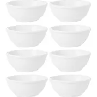 Vivalto Kommetjes/serveer schaaltjes/soepkommen - 8x - Hendai - porselein - D13 x H5 cm - ivoor wit - Stapelbaar