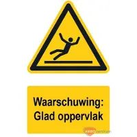 Allesveilig.nl Waarschuwingsbord / sticker glad oppervlak met tekst