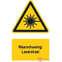 Allesveilig.nl Waarschuwingsbord / sticker laserstraal met tekst