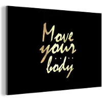 MuchoWow Wanddecoratie Metaal - Aluminium Schilderij Industrieel - Quote - Dansen - Goud - Zwart - 180x120 cm - Dibond - Foto op aluminium - Industriële muurdecoratie - Voor de woonkamer/slaapkamer