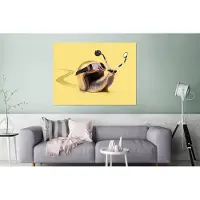 MuchoWow Wanddecoratie Metaal - Aluminium Schilderij Industrieel - Slak - Dieren - Helm - Geel - Spiegels - 160x120 cm - Dibond - Foto op aluminium - Industriële muurdecoratie - Voor de woonkamer/slaapkamer