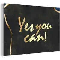 MuchoWow Wanddecoratie Metaal - Aluminium Schilderij Industrieel - Quote - Motivatie - Goud - Zwart - 30x20 cm - Dibond - Foto op aluminium - Industriële muurdecoratie - Voor de woonkamer/slaapkamer