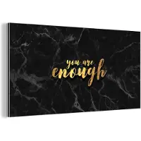 MuchoWow Wanddecoratie Metaal - Aluminium Schilderij Industrieel - Quotes - Spreuken - Goud - Marmer - 160x80 cm - Dibond - Foto op aluminium - Industriële muurdecoratie - Voor de woonkamer/slaapkamer