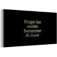 MuchoWow Wanddecoratie Metaal - Aluminium Schilderij Industrieel - Quotes - Les - Goud - Zwart - 40x20 cm - Dibond - Foto op aluminium - Industriële muurdecoratie - Voor de woonkamer/slaapkamer