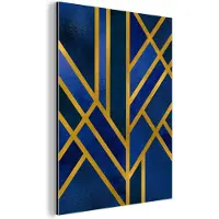 MuchoWow Wanddecoratie Metaal - Aluminium Schilderij Industrieel - Design - Goud - Luxe - 120x160 cm - Dibond - Foto op aluminium - Industriële muurdecoratie - Voor de woonkamer/slaapkamer