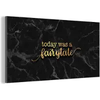 MuchoWow Wanddecoratie Metaal - Aluminium Schilderij Industrieel - Quotes - Spreuken - Goud - Marmer - 160x80 cm - Dibond - Foto op aluminium - Industriële muurdecoratie - Voor de woonkamer/slaapkamer