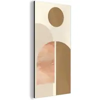MuchoWow Wanddecoratie Metaal - Aluminium Schilderij Industrieel - Roze - Bruin - Design - 40x80 cm - Dibond - Foto op aluminium - Industriële muurdecoratie - Voor de woonkamer/slaapkamer