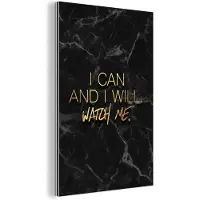 MuchoWow Wanddecoratie Metaal - Aluminium Schilderij Industrieel - Quotes - Marmer - Goud - Zwart - 20x30 cm - Dibond - Foto op aluminium - Industriële muurdecoratie - Voor de woonkamer/slaapkamer