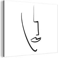 MuchoWow Wanddecoratie Metaal - Aluminium Schilderij Industrieel - Gezicht - Vrouw - Abstract - 40x30 cm - Dibond - Foto op aluminium - Industriële muurdecoratie - Voor de woonkamer/slaapkamer