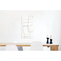 MuchoWow Wanddecoratie Metaal - Aluminium Schilderij Industrieel - Kunst - Bruin - Wit - Abstract - 40x80 cm - Dibond - Foto op aluminium - Industriële muurdecoratie - Voor de woonkamer/slaapkamer