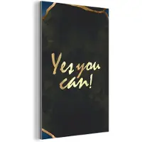 MuchoWow Wanddecoratie Metaal - Aluminium Schilderij Industrieel - Quotes - Motivatie - Goud - Bruin - 20x30 cm - Dibond - Foto op aluminium - Industriële muurdecoratie - Voor de woonkamer/slaapkamer
