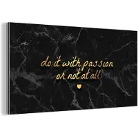 MuchoWow Wanddecoratie Metaal - Aluminium Schilderij Industrieel - Quotes - Spreuken - Goud - Marmer - 40x20 cm - Dibond - Foto op aluminium - Industriële muurdecoratie - Voor de woonkamer/slaapkamer