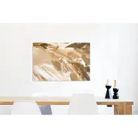 MuchoWow Wanddecoratie Metaal - Aluminium Schilderij Industrieel - Goud - Beige - Abstract - 60x40 cm - Dibond - Foto op aluminium - Industriële muurdecoratie - Voor de woonkamer/slaapkamer