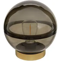 Casa Di Elturo Led tafellamp tulipa glas – goudkleurige voet – Ø13 x 19,5 cm (werkt op
