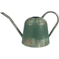 Clayre & Eef Decoratie Gieter 41x20x23 cm Groen Metaal Tuindecoratie Groen Tuindecoratie