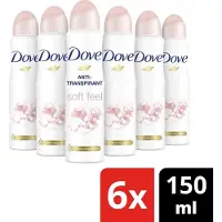 Dove Soft Feel Powder Women - 6 x 150 ml - Deodorant Spray - Voordeelverpakking