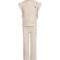 Koko Noko shirt + broek geel/wit gestreept Bruin Meisjes Katoen Ronde hals - maat 110