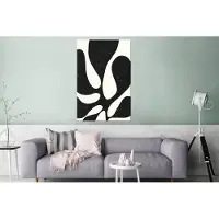 MuchoWow Wanddecoratie Metaal - Aluminium Schilderij Industrieel - Plant - Zwart - Minimalisme - 80x120 cm - Dibond - Foto op aluminium - Industriële muurdecoratie - Voor de woonkamer/slaapkamer