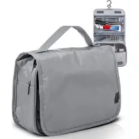 ForDig Reis Toilettas Hangend met Haak – Travel Etui Organizer voor Toiletartikelen Kamperen & Reizen – Toilet Bag – Grijs