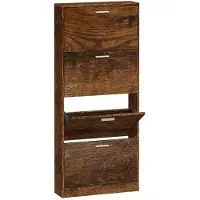 vidaXL Schoenenkast 59x17x150 cm bewerkt hout gerookt eikenkleurig