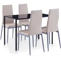 vidaXL 5-delige Eethoek cappuccino