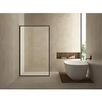 Wiesbaden douchewand square 8 mm 90x200 cm stabilisatiestang | nano coating | mat zwart | inloopdouche