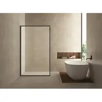 Wiesbaden Square inloopdouche 800 x 2000 x 10 mm nano helder glas/mat zwart