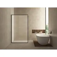 Wiesbaden douchewand square 8 mm 100x200 cm stabilisatiestang | nano coating | mat zwart | inloopdouche