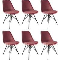 Kick VELVET Kuipstoelen - Eetkamerstoelen - Velvet - Roze (set van 6)