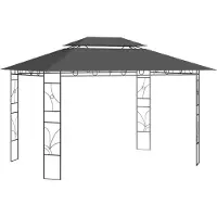 The Living Store De Living Store paviljoen, afmetingen 4x3x2,7 meter, antracietkleurig, gewicht 160 g/m²