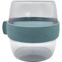 Westmark Pocketbox Maxi, praktisch meeneemblik, ideaal voor yoghurt, fruit, groenten, snacks, 700 ml (2 x 350 ml), BPA-vrij, blauw
