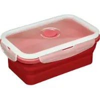Westmark voorraadpot, magnetron- en vriezerbestendig, opvouwbaar, inhoud: 850 ml, kunststof/siliconen, rood/wit/transparant, 21332270