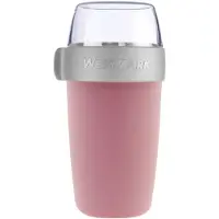 Westmark mueslibeker/lunchpot, met 2 lekvrije compartimenten: 200 ml + 500 ml, kunststof, natuurlijk BPA-vrij, roze/grijs/helder, 52852260