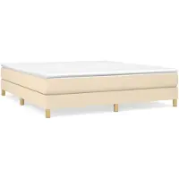 vidaXL Boxspring met matras stof crèmekleurig 160x200 cm