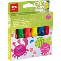 APLI Kids Verftubes met kwast | 6 Fluor Kleuren