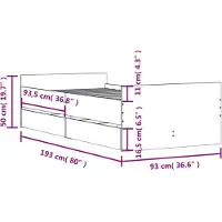 vidaXL Bedframe met lades zwart 90x190 cm