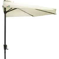 MaxxGarden Balkonparasol - Muurparasol - halfrond model - Ø 270 cm – met zwengel - Lichtgrijs