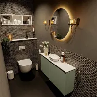 Mondiaz fowy toiletmeubel 100 cm kleur army. Waskom positie midden kleur talc | talc. Zonder kraangat