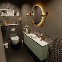 Mondiaz fowy toiletmeubel 120 cm kleur army. Waskom positie midden kleur talc | talc. Zonder kraangat