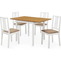 vidaXL 5-delige Eethoek MDF wit