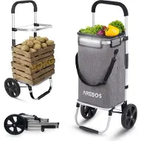 Arebos 3in1 Winkelwagen inklapbaar boodschappen scooter Draagvermogen 50 Kg