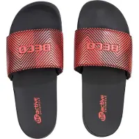 Beco badslippers - unisex - rood/zwart - maat 46