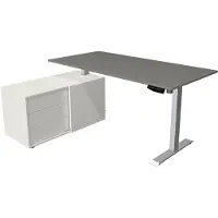 Theo Kerkmann Büromöbelfabrik GmbH & Co. KG Move 1 Zit-sta-bureau Rechthoekig Grafiet T-Voet 3 Lades 1.650 (B) x 1.350 (D) x 1.230 (H) mm Melamine, staal