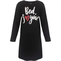 Temptation Dames Nachthemd - Ronde Hals - Bigshirt - Zwart - Maat L