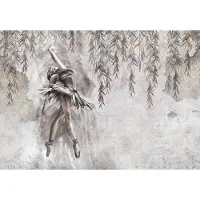 Fotobehang - Dansende Ballerina - Abstract - Planten - Muur - Vliesbehang - 520x318cm (lxb)