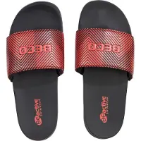 Beco badslippers - unisex - rood/zwart - maat 38